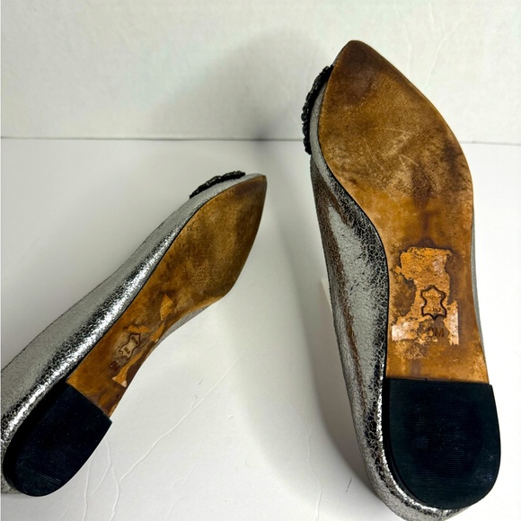 Tory Burch Vanessa Crystal Bow Pointed Toe Flats Size 8 - Picture 11 of 12